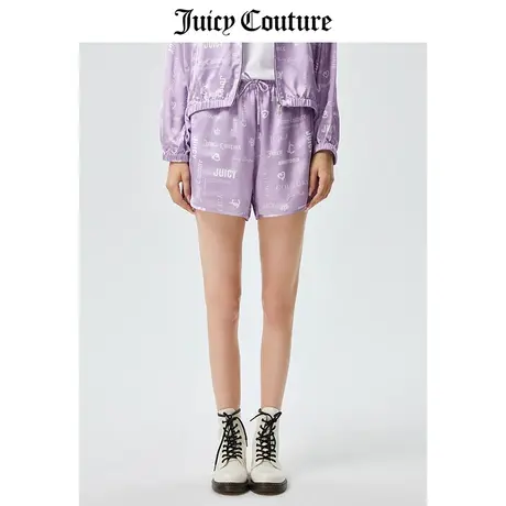 Juicy Couture橘滋短裤女2023夏季新款宽松时尚休闲印花梭织短裤图片