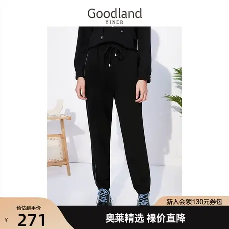 音儿美地女装2022秋季新款高腰显瘦束脚运动休闲裤图片
