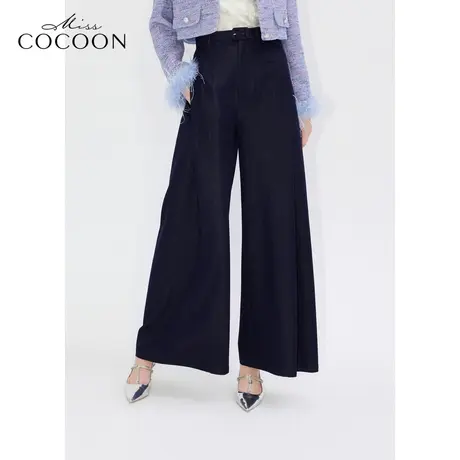 MISSCOCOON【凤羽雀翎系列】24春新款极简经典百搭休闲宽松阔腿裤图片