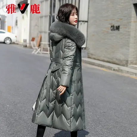雅鹿大狐狸毛领羽绒服女中长款2022冬季新款时尚妈妈款修身外套潮图片