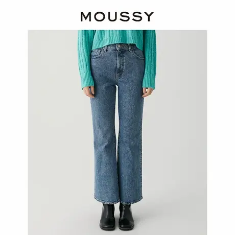 MOUSSY 复古风经典水洗高腰修身微喇牛仔裤马蹄裤女010GAA12-1730图片