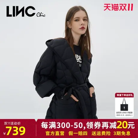 LINC金羽杰2023秋冬新款围裹感轻薄轻暖羽绒服外套女Y22803039图片