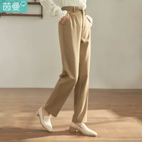 【商场同款】茵曼秋女装新款通勤萝卜显瘦宽松九分裤裤子图片