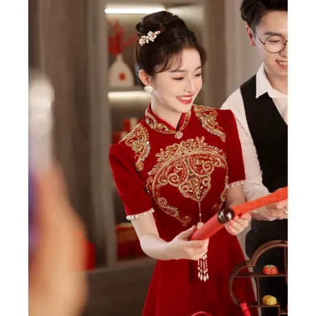 敬酒服新娘2023新款高级感订婚礼服重工中式秀禾服出阁服嫁衣夏季图片