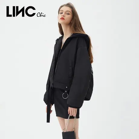 LINC金羽杰短款轻薄羽绒服女2023冬新款女款反季专柜断码连帽外套图片