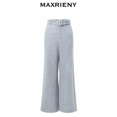 【奥莱】MAXRIENY通勤风阔腿长裤秋冬羊毛裤子女图片