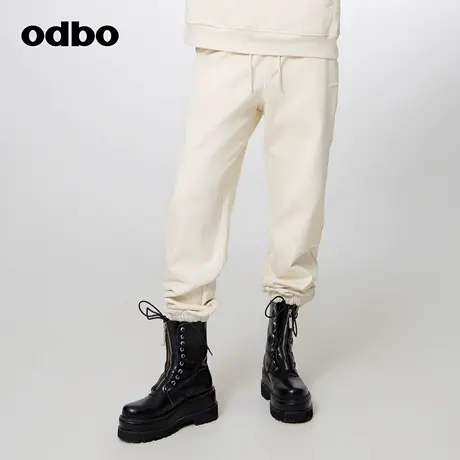 odbo/欧迪比欧原创设计时尚运动百搭休闲裤女秋冬新款长裤子图片