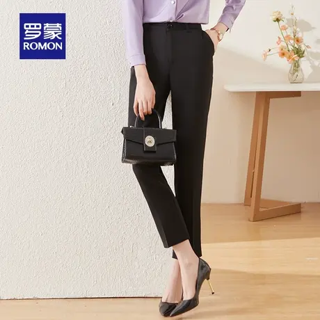罗蒙女士西裤2025春季休闲百搭长裤时尚正装职业工装修身直筒裤女图片