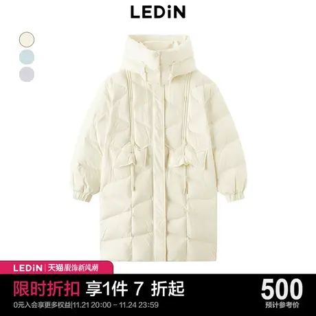 乐町长款抽绳羽绒服2022冬季新款宽松羽绒C5ACC4L01图片