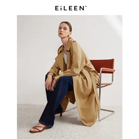 朗姿欧洲EiLEEN ELITEE纯棉英伦风风衣外套春新款女设计感图片
