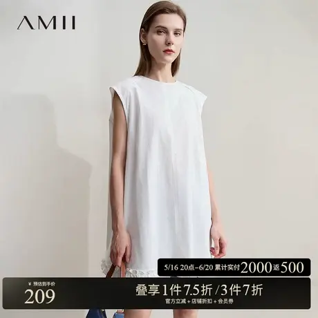 AMII【韩版亚麻衬衫】25春夏韩版休闲宽松慵懒减龄无袖衬衫女衬衣图片