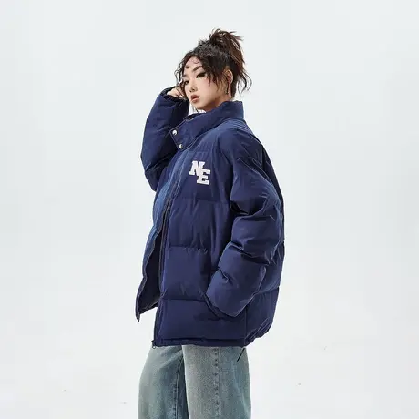 YEP刺绣立领棉服女加厚冬天外套2023年新款美式复古宽松潮牌棉衣图片