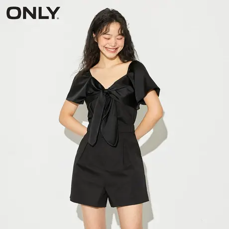 ONLY奥莱春夏设计感蝴蝶结短裤阔腿连体休闲裤女图片