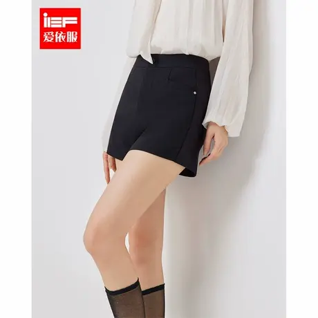 IEF/爱依服裤子2025夏季新款韩版简约纯色通勤气质显腿长百搭短裤图片
