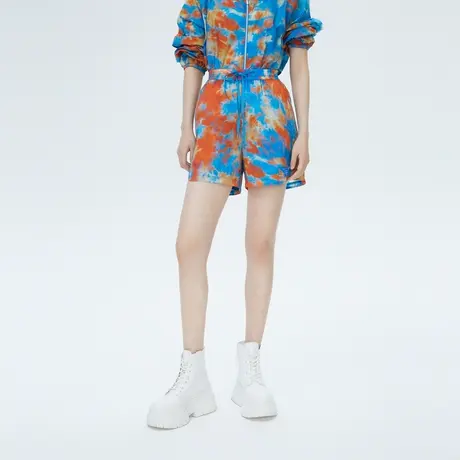 [朗姿奥莱]LANCY/朗姿夏季新款休闲裤子高级印花销售短裤女商场同图片
