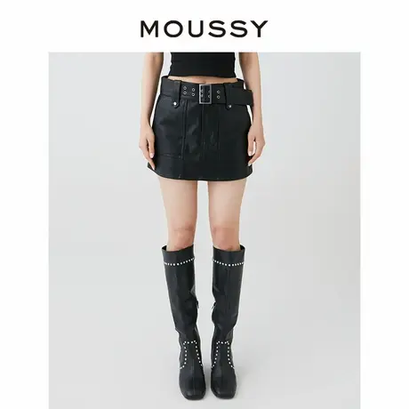 【明星同款】MOUSSY 夏季摇滚风半身裙皮裙028HSZ30-0541图片