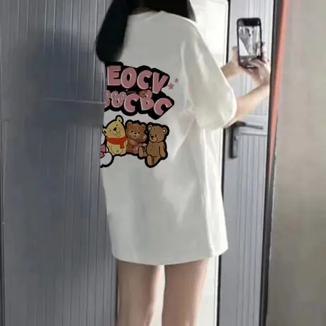 设计感小众短袖T恤女夏美式复古oversizet宽松慵懒百搭半袖上衣服图片