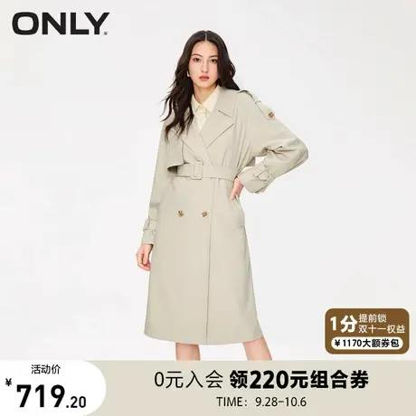 【买4免1】ONLY奥莱秋季新款通勤风时尚气质百搭长款风衣外套女图片