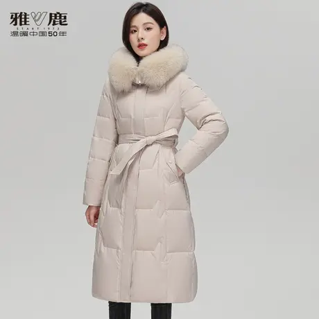 雅鹿大狐狸毛领羽绒服女中长款连帽2022冬季新款妈妈款保暖外套潮图片