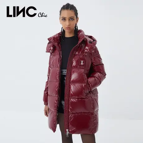 LINC金羽杰羽绒服女2023冬反季专柜断码清仓中长款亮面女款面包服图片