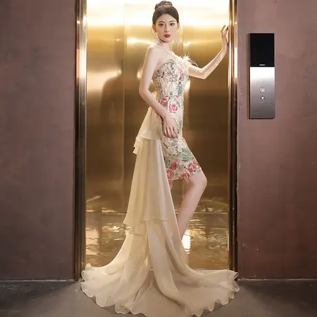 法式洋装小晚礼服仙女平时可穿高级感气质名媛性感轻奢宴会连衣裙图片