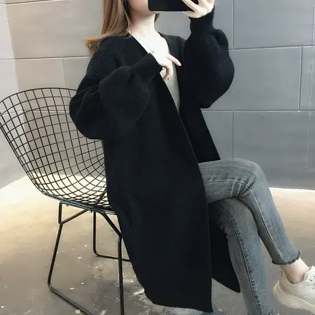 毛衣2024新款女装春秋季春装春款针织开衫宽松外套中长款百搭洋气图片