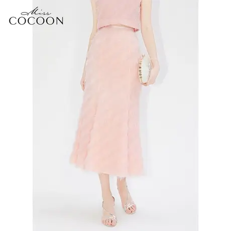 missCOCOON【凤羽雀翎系列】24春新款名媛轻熟风包臀鱼尾半身裙图片