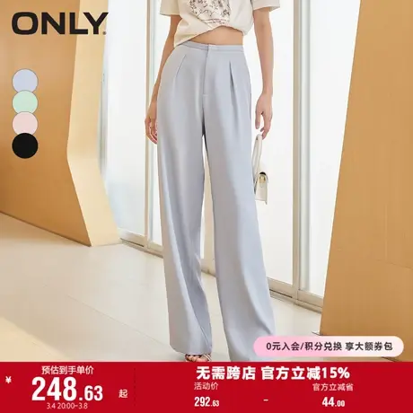 ONLY奥莱夏季简约休闲百搭假口袋直筒裤休闲裤女图片