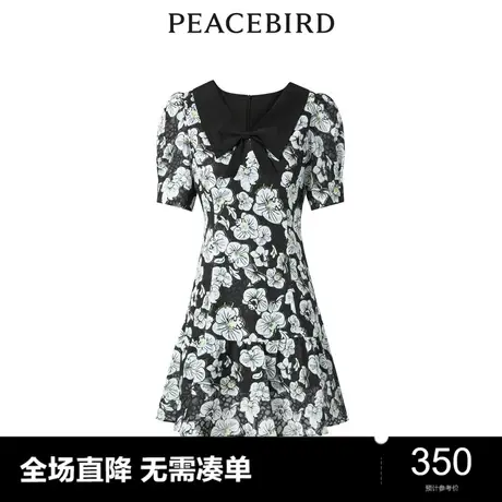 【清仓】太平鸟女装秋季新款翻领碎花连衣裙A1FAD2E01图片