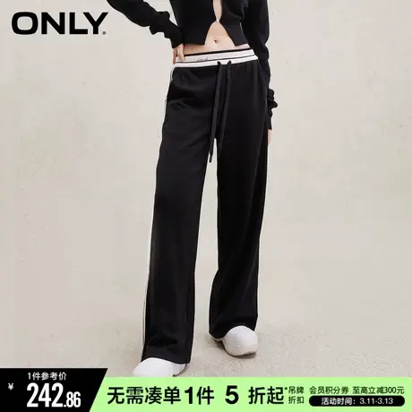 ONLY冬季休闲简约通勤高腰直筒裤休闲裤女图片