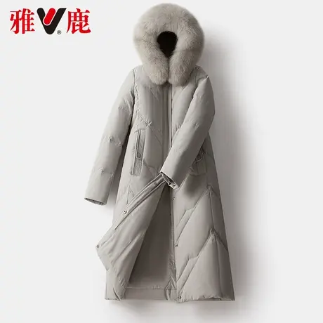 雅鹿大狐狸毛领羽绒服女中长款连帽2022冬季新款妈妈款保暖外套潮图片
