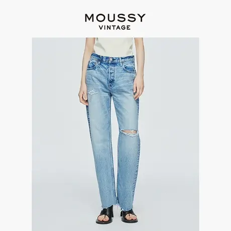 MOUSSY VINTAGE 2025夏季高腰四粒扣破防法棍牛仔裤540GSC11-2190图片