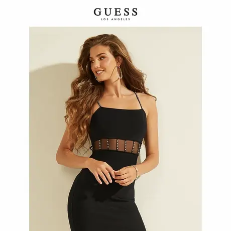 GUESS秋冬女时尚镶钻吊带镂空性感连衣裙-W0RK56R0HR2图片