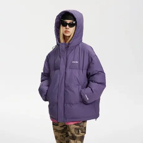 复古潮牌连帽棉服女加厚冬季外套2023新款宽松oversize面包服棉衣图片