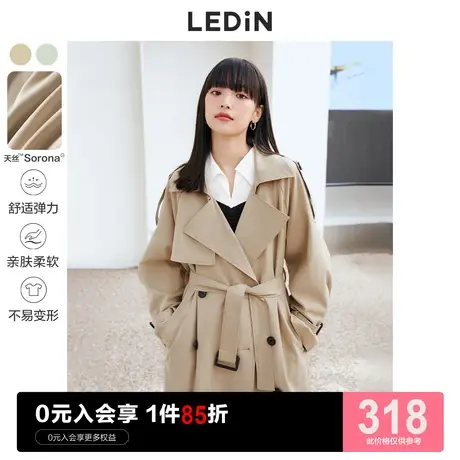 乐町经典长款风衣新款韩系风衣外套女宽松小个子高级图片