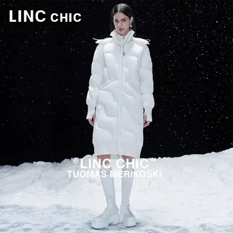 【设计师联名款】LINCCHIC金羽杰23秋冬新品鹅绒轻体长款羽绒服女图片