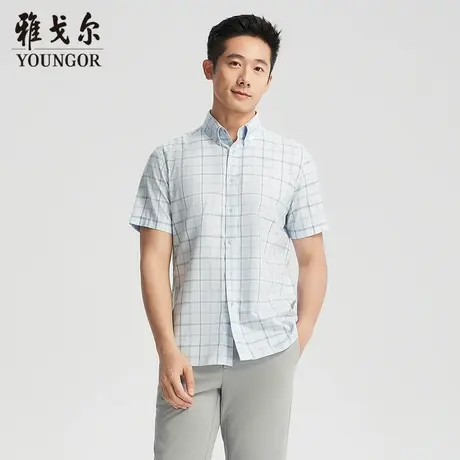 【商场同款】雅戈尔男士短袖衬衫夏季新款官方商务休闲短袖衬衫男图片