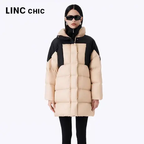 【设计师联名款】LINCCHIC金羽杰23冬新品鹅绒轻体中长款羽绒服女图片