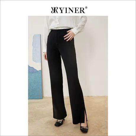 YINER音儿女装2022夏季新款通勤弹力微衩西裤休闲裤图片