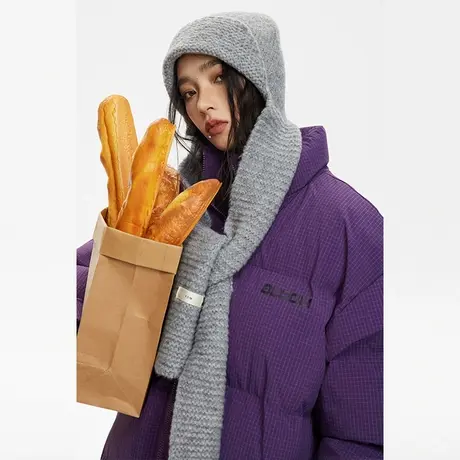 潮牌复古立领棉服女冬季加厚外套2023年新款情侣装宽松面包服棉衣图片