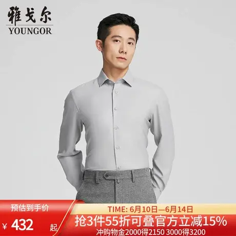 【商场同款】雅戈尔男士长袖衬衫春秋新款官方商务休闲长袖衬衫男图片