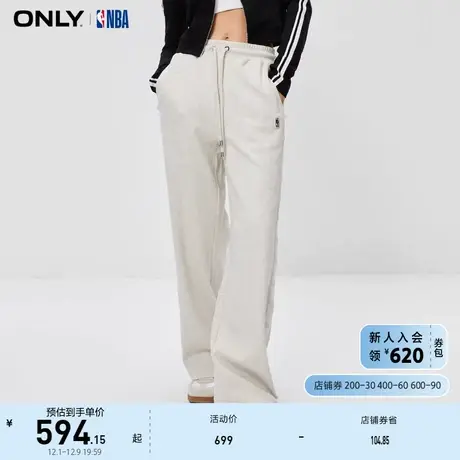 ONLY奥莱夏季NBA联名款休闲抽绳直筒休闲裤女图片