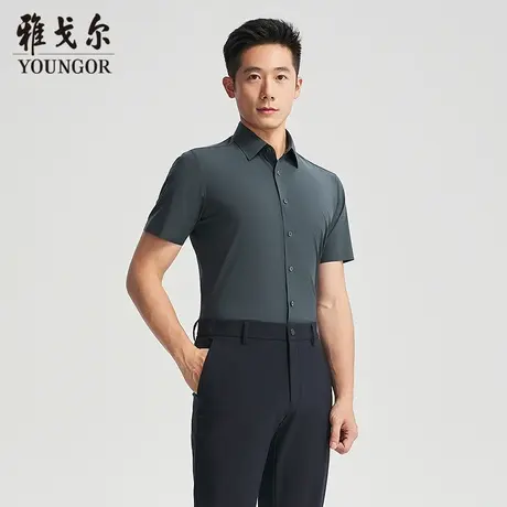【商场同款】雅戈尔男士短袖衬衫夏季新款官方商务休闲短袖衬衫男图片