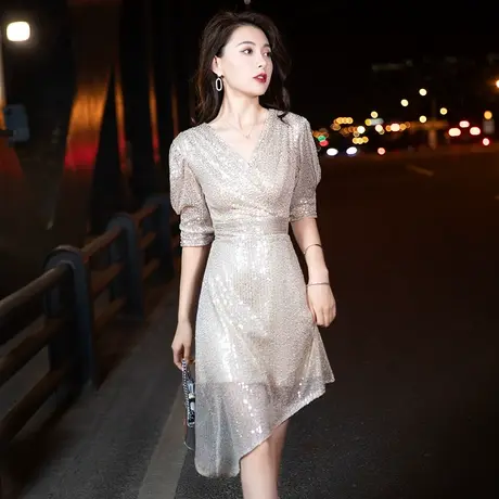 晚礼服女法式短款小礼服名媛洋装轻奢生日平时可穿公主宴会连衣裙图片
