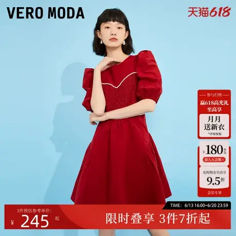 Vero Moda连衣裙春夏气质A摆泡泡袖收腰显瘦娃娃裙322361030图片