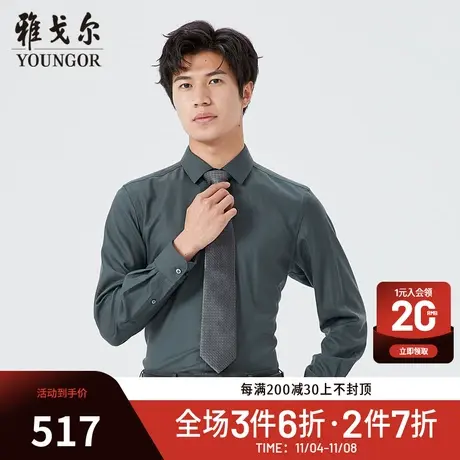 【商场同款】雅戈尔男士衬衫秋冬新款官方商务休闲长袖衬衫S3912商品大图