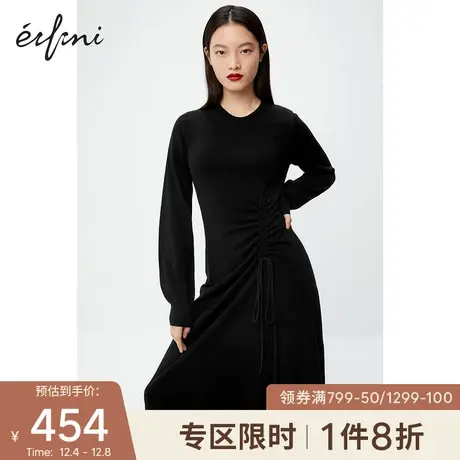 伊芙丽针织连衣裙2021新款冬装韩版长款韩系内搭打底裙1BA294401图片