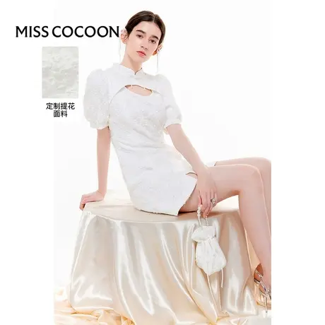 可可尼COCOON【赋美东方】2024夏季新款新中式改良旗袍镂空连衣裙图片