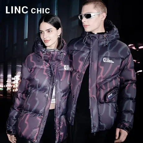 【赵小棠明星同款】LINCCHIC金羽杰2023新款短款面包羽绒服男女款图片