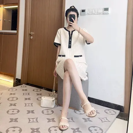 高端女装轻奢轻熟正式场合小香风质感高级感连衣裙子夏季大码胖mm图片